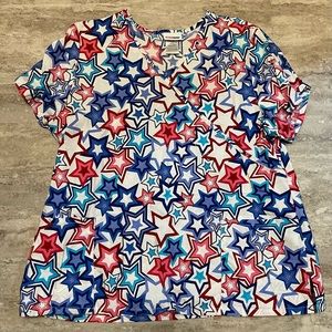 Scrubstar women’s scrub top patriotic 2XL